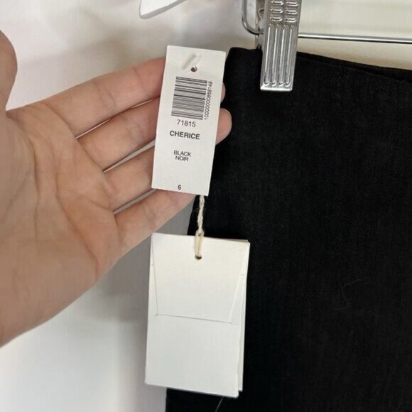  Aritzia Wilfred Cherice Black Linen Blend Trouser - Picture 5 of 7